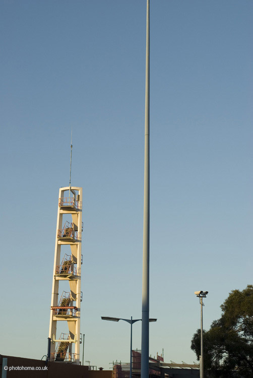 a concrete fire station practice training tower, brisbane