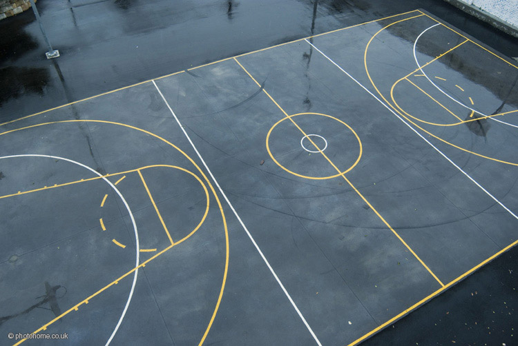 outdoor basketball and netball court