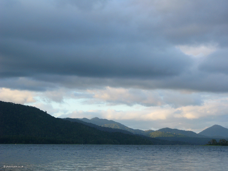clouds over tinaroo falls dam reservoirs, queensland, australia