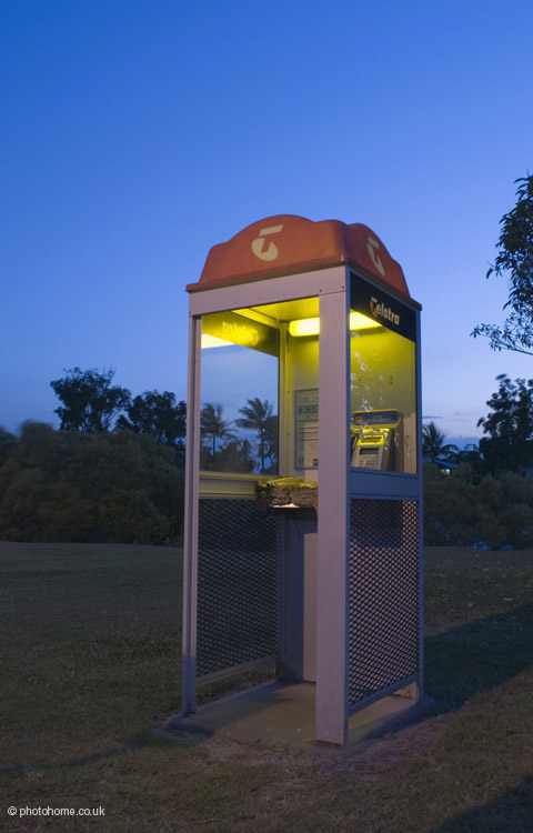a phonebox at tin can bay